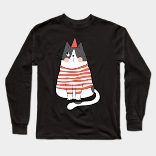 Cute Christmas Cat - Xmas Gifts Long Sleeve T-Shirt